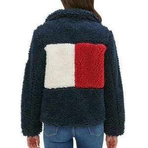 NWT Tommy Hilfiger Colorblock Flag Sherpa Jacket